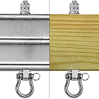 Vista 6 de BeneLabel 2 piezas de vigas de madera y colgador de vigas en I, extraíbles y fáciles de conectar, ganchos de acero inoxidable resistentes, hamaca