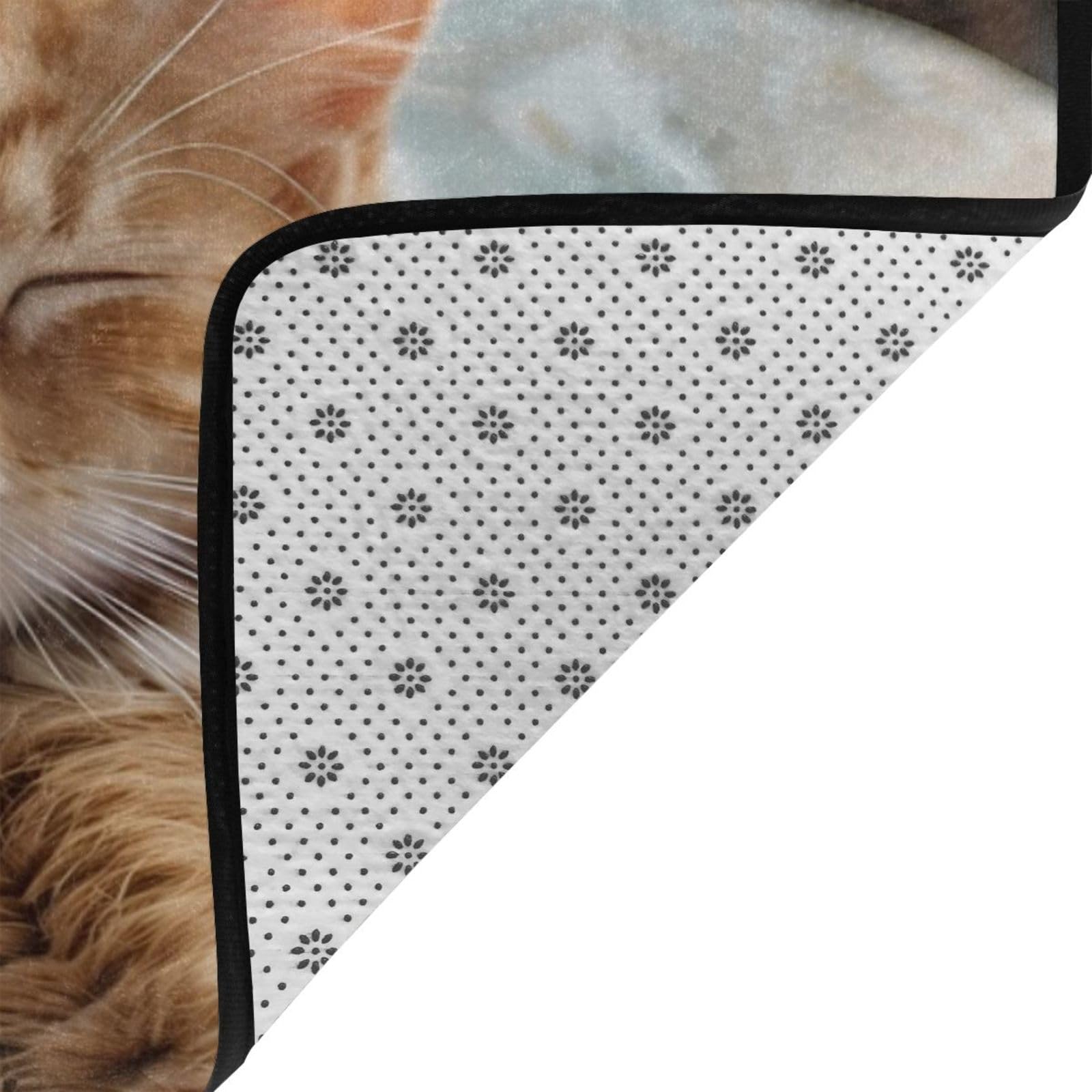 Tapis apaisant pour chat avec zone de jus d'orange pour salon, chambre à coucher, tapis lavable doux, 7,6 x 12,7 cm, antidérapant, tapis de sol intérieur pour décoration