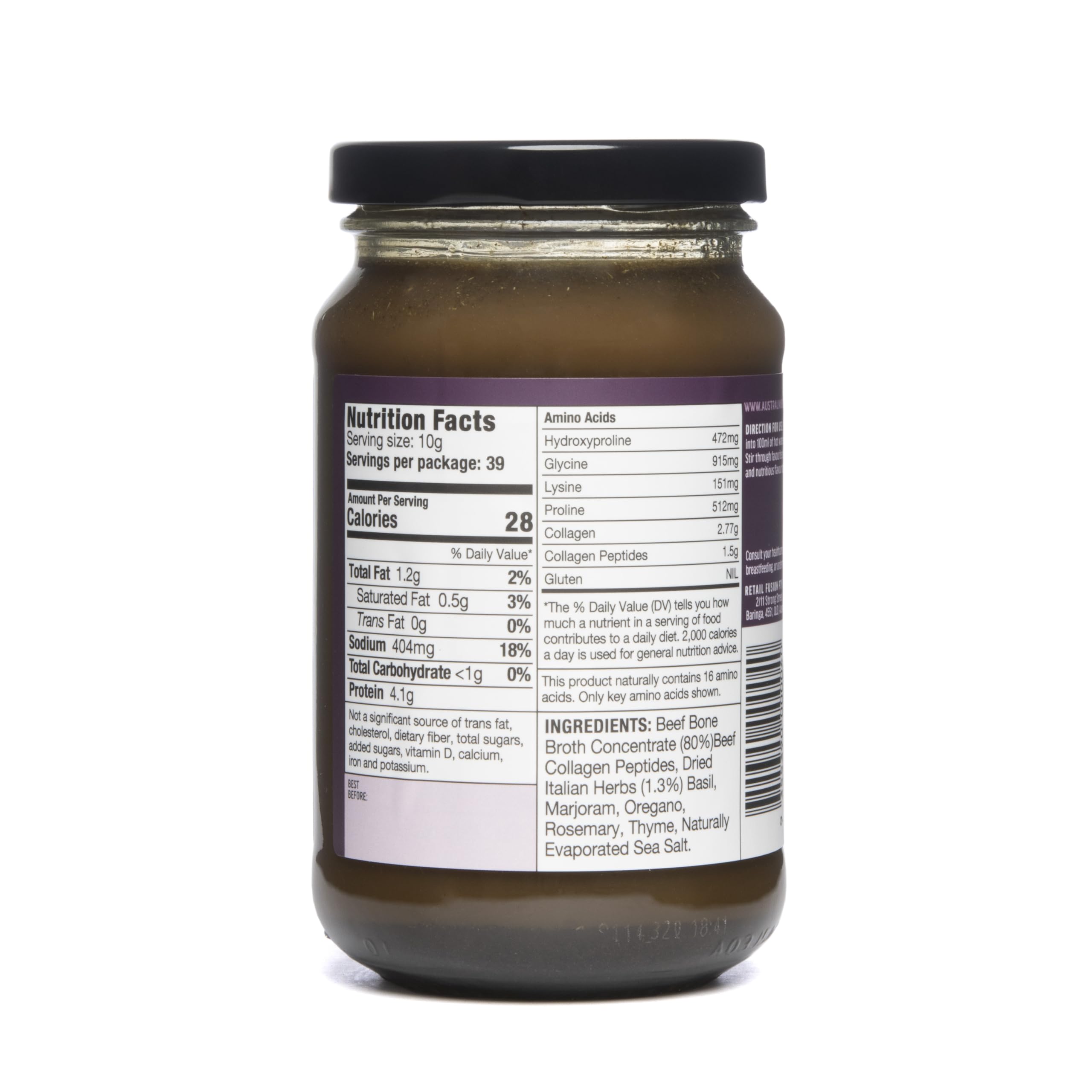 ABBCo Five Herbs Beef Broth Concentrate, Halal, Savoury Cooking Stock Base for Soups, Gravies & Sauces, Just Add Hot Water, 13.26Floz