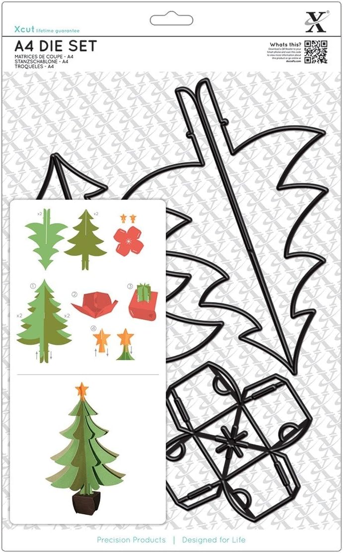 docrafts5-Piece Build A Christmas Tree Carbonised Steel A4 Dies