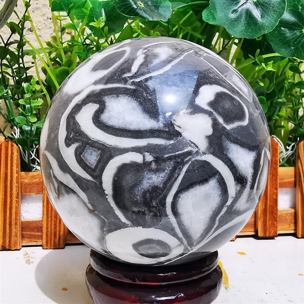 AARTERZZA Shell Jasper Thousand Eye Stone Crystal Quartz Ball Ornaments (Size : 400-500g)