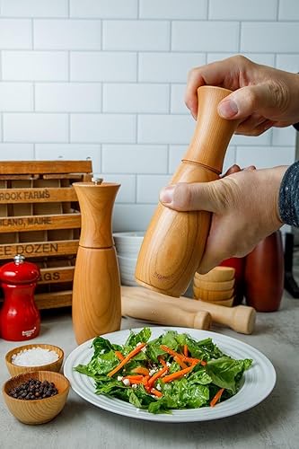 Miniatura 3 de Fletchers' Mill Border Grill - Molinillo de sal para parrilla, mancha de nuez, 8 pulgadas, grosor ajustable fino a grueso, fabricado en Estados