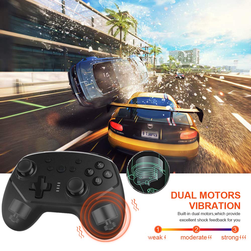 RUMIXI Wireless Controller for Nintendo Switch,Remote Pro Controller Gamepad Joystick for Nintendo Switch Console, Supports Gyro Axis, Turbo and Dual Vibration