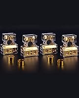 Vista 2 de Conectores de batería de coche resistentes, 0/2/4/6/8/10 AWG, terminales de batería múltiples de poste superior (oro+oro)