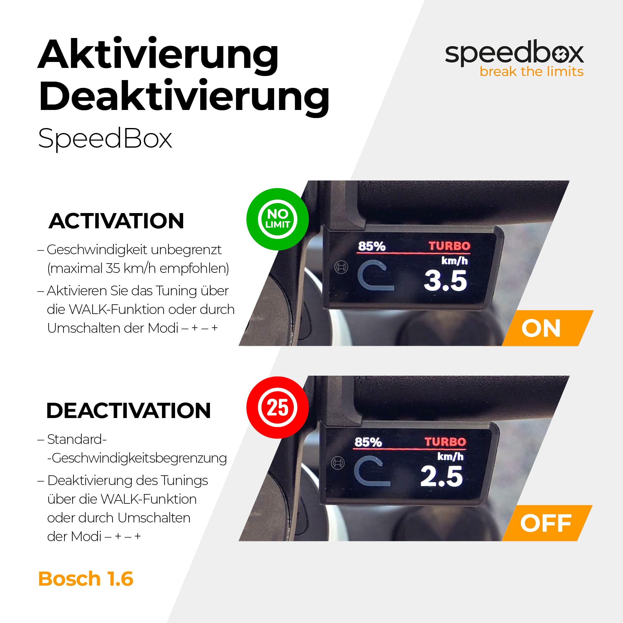 SpeedBox 1.6 B.Tuning mit Bluetooth, kompatibel mit Bosch Smart System (Performance Line CX 5. Gen) für E-Bikes mit Felgenmagnet am Hinterrad, E-Bike Tuning-Chip & SpeedBox App