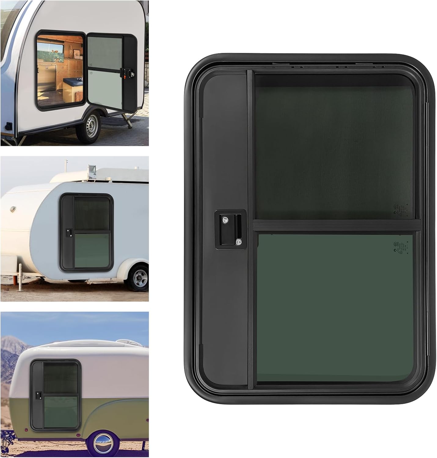 Rv Entry Door,26“ x 36” RV Entry Door Teardrop Trailer Door with Tempered Glass for RVs Campers Trailers,18-20mm Wall Thickness (Left Driver)