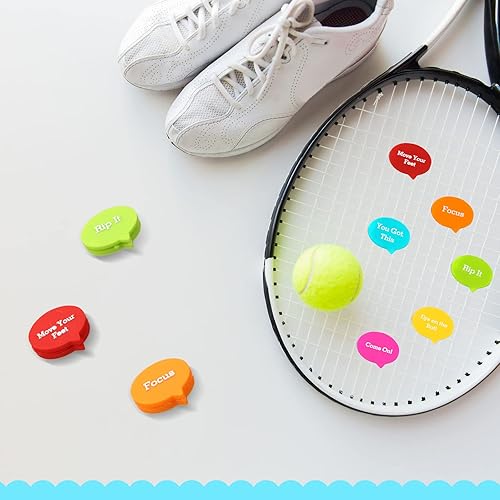 Miniatura 7 de Sosation 24 piezas de amortiguador de vibraciones de tenis colorido para raqueta de tenis para mujeres y hombres, accesorios de equipo, 6 estilos