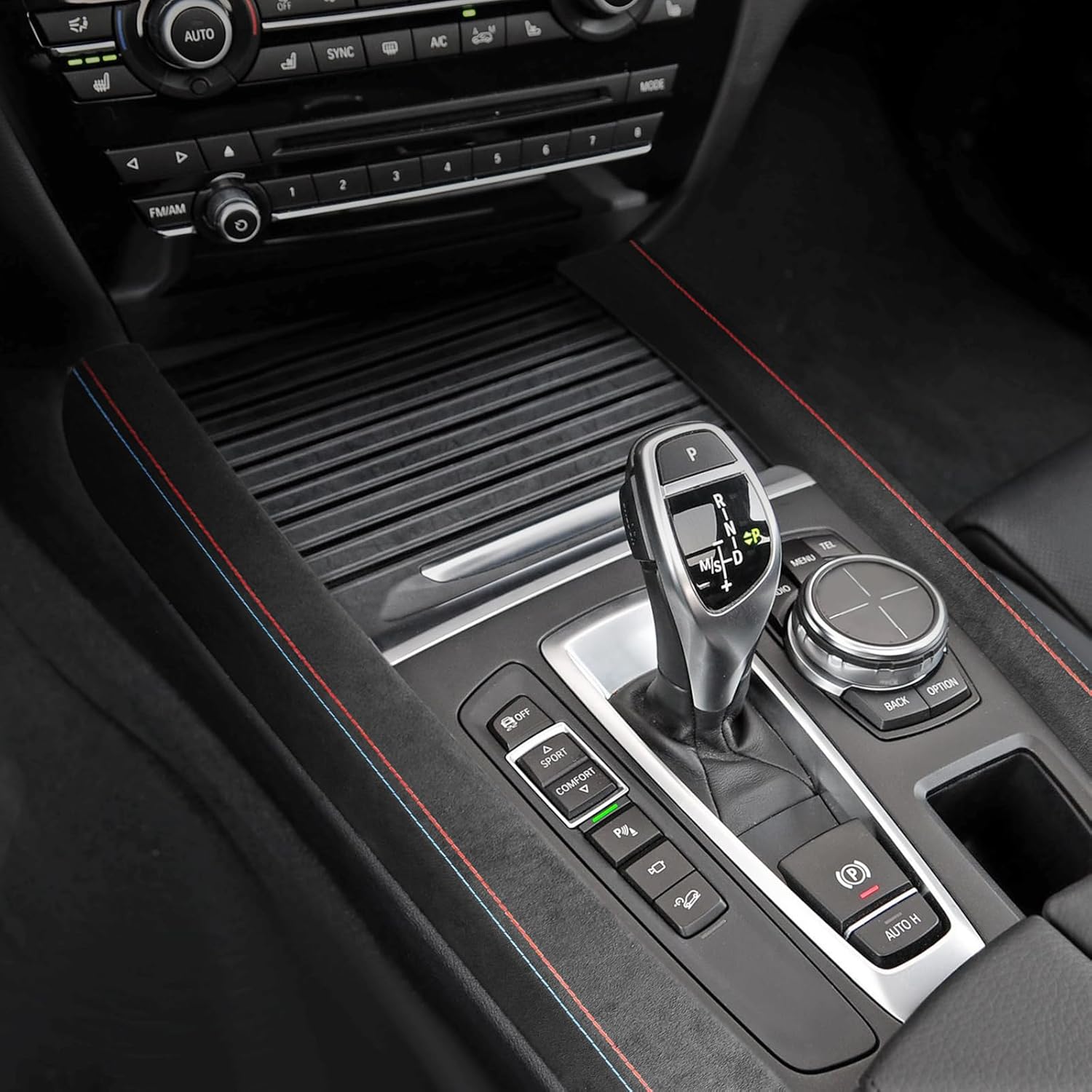 BETTERHUMZ Car Center Console Gear Shift Panel Side Trim Compatible with BMW F15 X5 Series 2014-2018 for Alcantara Suede Performance Stickers Car Interior Accessories