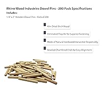 Vista 144 de 3/8" x 2" - Paquete de 500 pasadores de madera - Secados al horno, estriados y biselados (3/8" x 2", 500 unidades)
