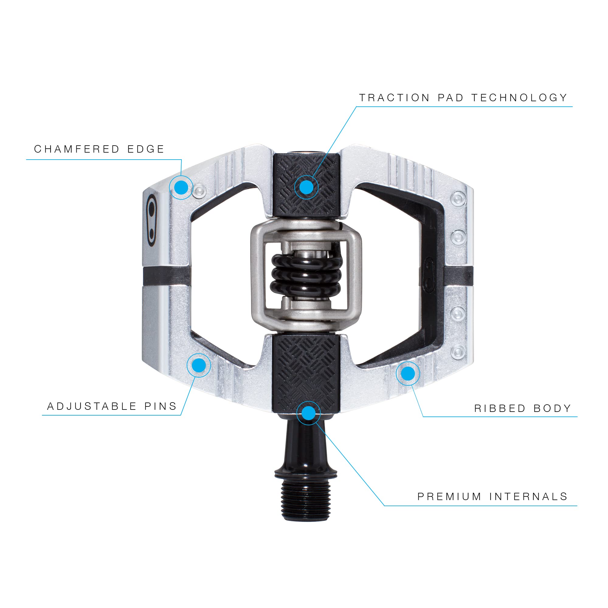 Crankbrothers Mallet E Mountain Bike Pedals - Silver Edition