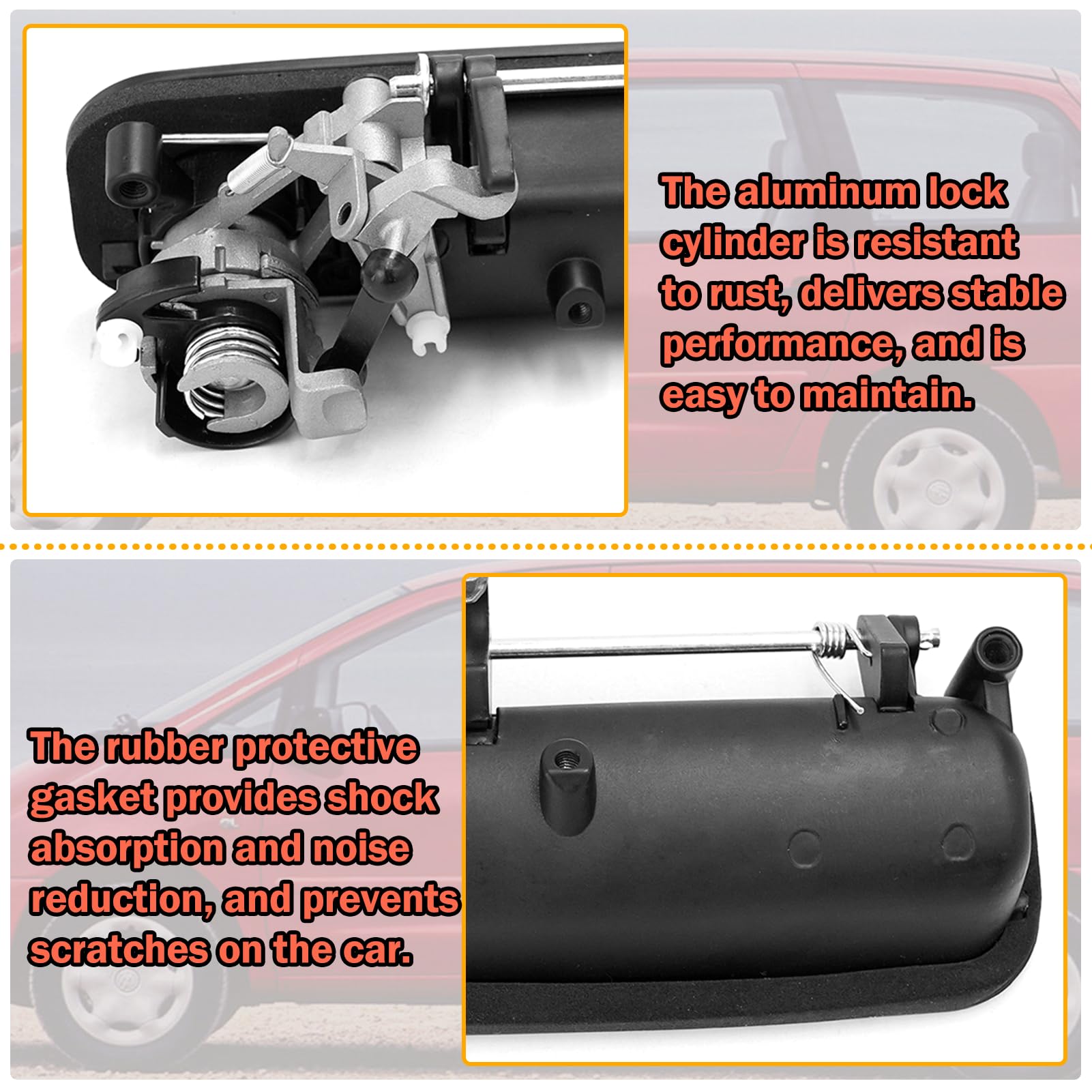 TTCR-II Compatibile con Maniglia per Portellone Posteriore con Serratura VW Golf 3 1H/Golf 4 1J5/Polo 6N2/Lupo 6X1/Caddy 3/Sharan/Transporter T5 Maniglia di Blocco del Portellone-1J6827565B 1J6827565A