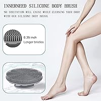 Vista 6 de INNERNEED - Cepillo de ducha de silicona suave de grado alimenticio para el cuerpo, cepillo de limpieza manual, exfoliante suave y hace espuma bien