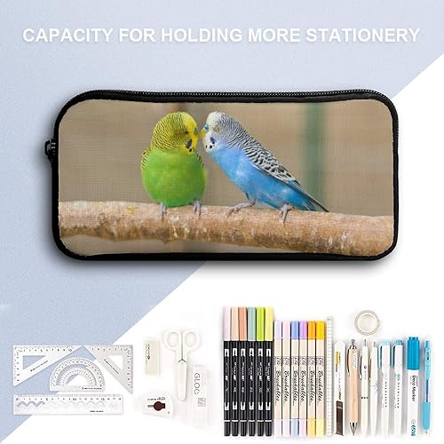 Miniatura 3 de Periquitos Love-Birds Parrots on Branch - Estuche para lápices duradero, gran capacidad, estuche para lápices