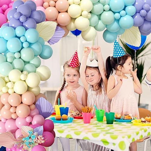Miniatura 30 de Kit de arco de globos azules y amarillos, kit de guirnalda de globos de albaricoque azul y naranja, amarillo, de látex, globos de fiesta
