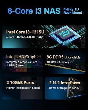 TERRAMASTER U4-500 NAS 4Bay, Intel Core i3 1215U, 8GB DDR5 (Diskless)