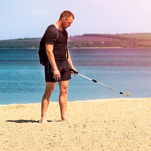 Miniatura 5 de Paquete de 3 herramientas de tamiz de arena  Cuchara de playa para peinar la playa, tamiz de dientes de tiburón, recoger conchas marinas, caza,