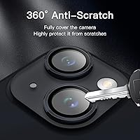 Vista 5 de JETech Protector de lente de cámara para iPhone 14 de 6.1 pulgadas y iPhone 14 Plus de 6.7 pulgadas, cubierta de anillo individual de metal