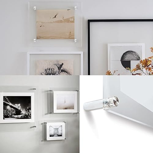 Miniatura 7 de Tornillos de separación para acrílico de 1 x 2 pulgadas, soportes de pared de acero inoxidable para colgar marcos de fotos acrílicos, paquete de 8