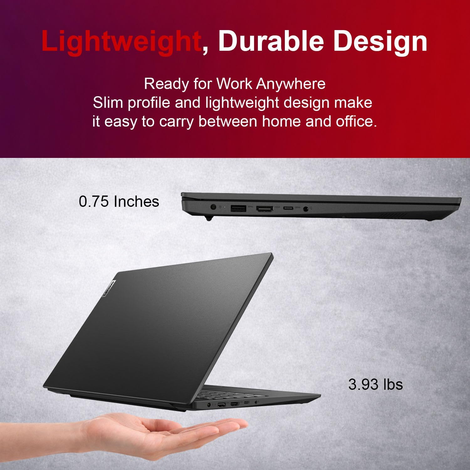 Lenovo V15 15.6" FHD Ultraslim Laptop | Intel Core i5 Processor | Windows 11 Pro | 32GB RAM | 1TB PCIe SSD | Full-Size Keyboard | 720P HD Camera with Privacy Shutter | Business, Office & Home Use