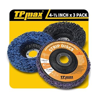 TPmax 4-1/2 x7/8'' Stripping Discs Rust Remover Wheel Remove Paint and Oxidation Poly Strip Wheel Disc Abrasive Angle Grinding Wheel - 3 Pack(Purple/Blue/Black)