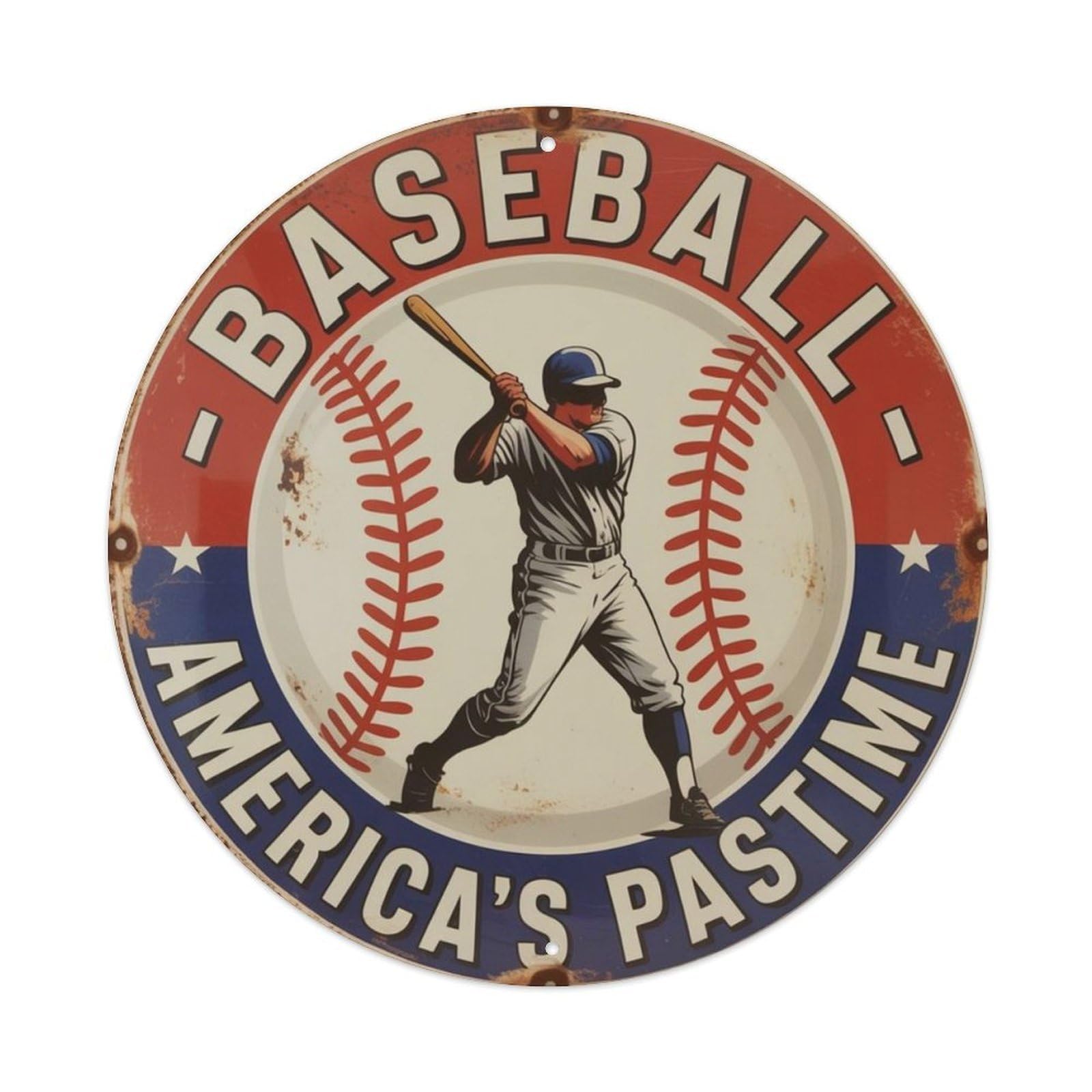 Baseball America's Pastime Metal Tin Sign Plaque