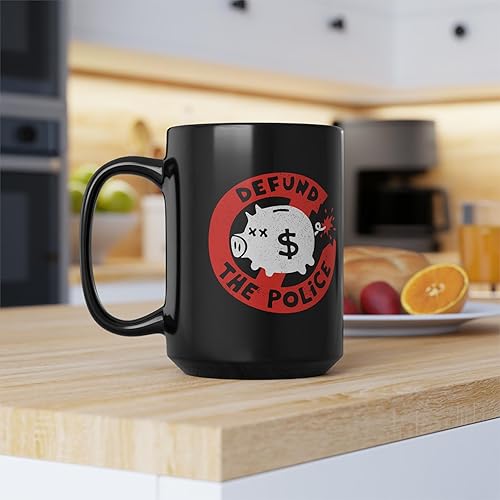 Miniatura 2 de Defund the Police - Taza de café negra de cerámica de 15 onzas – Fuck the Police – Tazas de protesta con refranes – Acab 1213 All Cops are Bastards