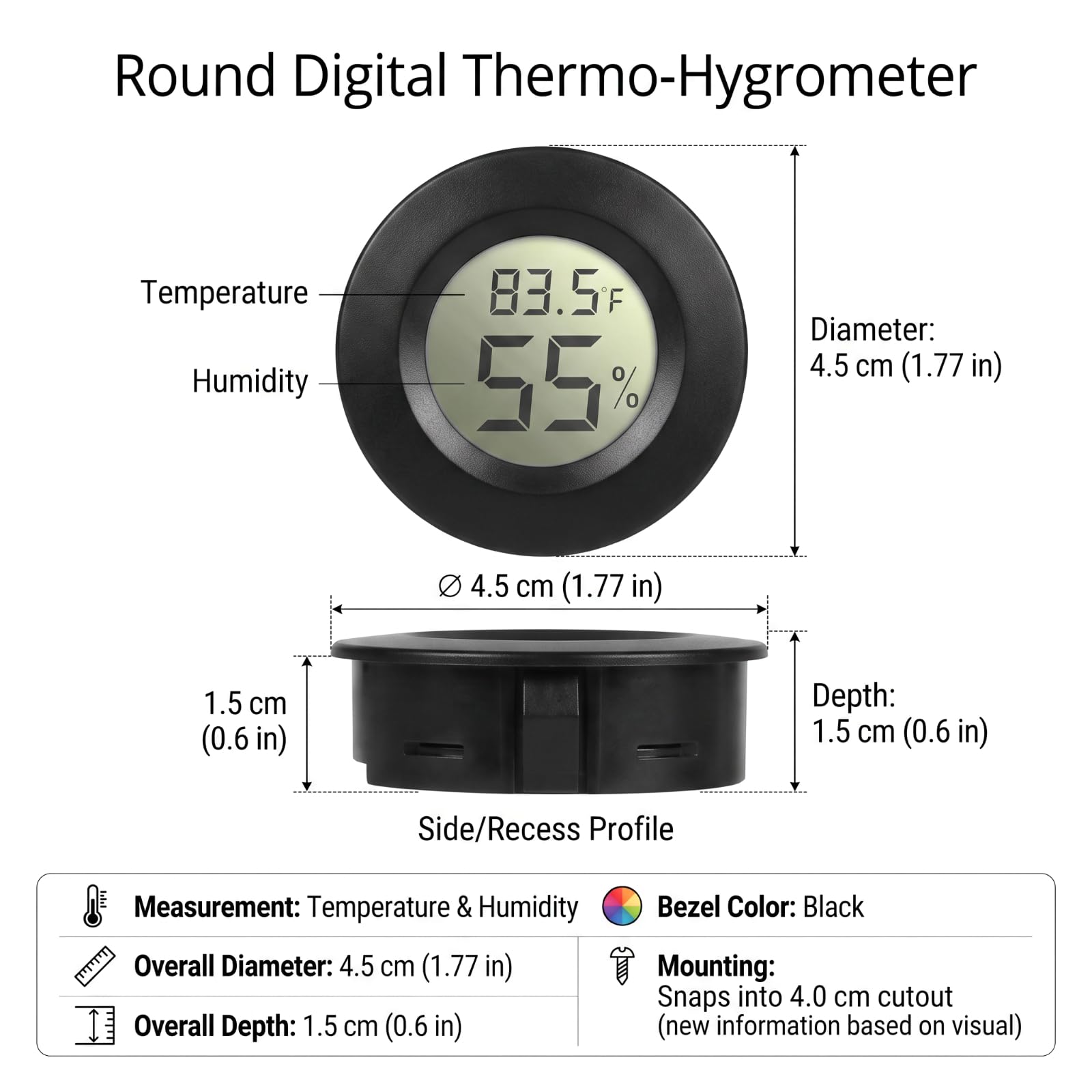 Weewooday 20 mini higrómetros termómetro digital LCD monitor interior/exterior medidor de humedad de la habitación medidor de temperatura para invernadero, jardín, reptiles, incubadora, sótano, ℉/℃