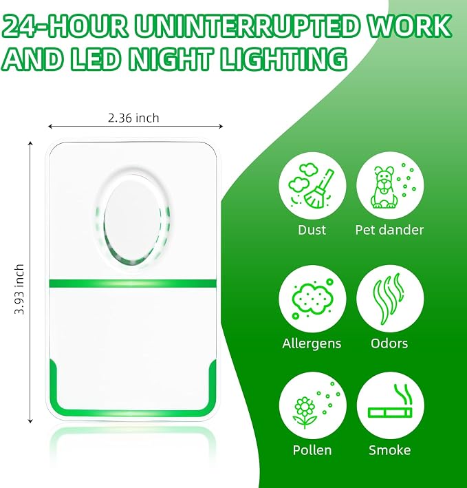 Purificador de aire con ionizador Plug In, silencioso, compacto miniatura 7