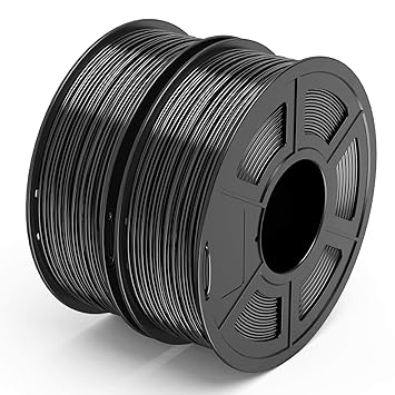 TECBEARS PLA 3D Printer Filament 1.75mm Black, Dimensional Accuracy +/- 0.02 mm, 1 Kg Per Spool, Pack of 2