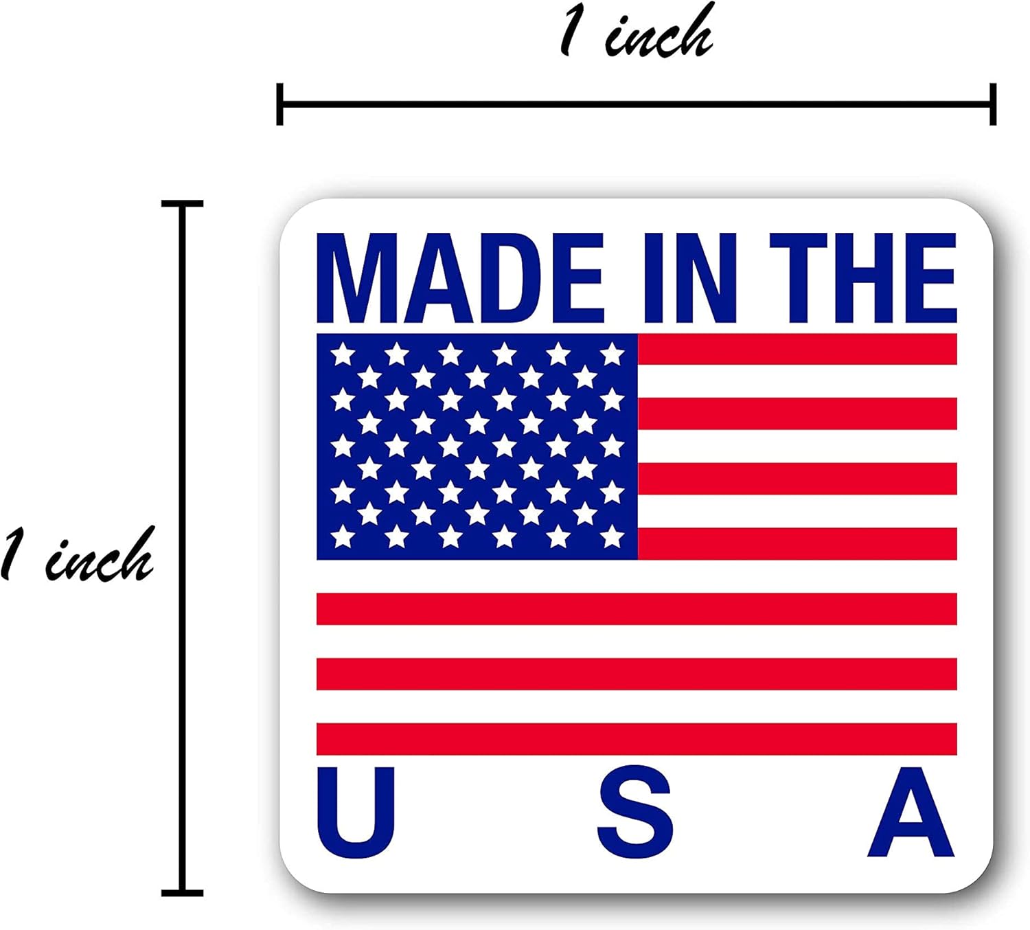 Buy 1 x 1 Made in The USA Stickers / USA Made Labels / 1000 American ...