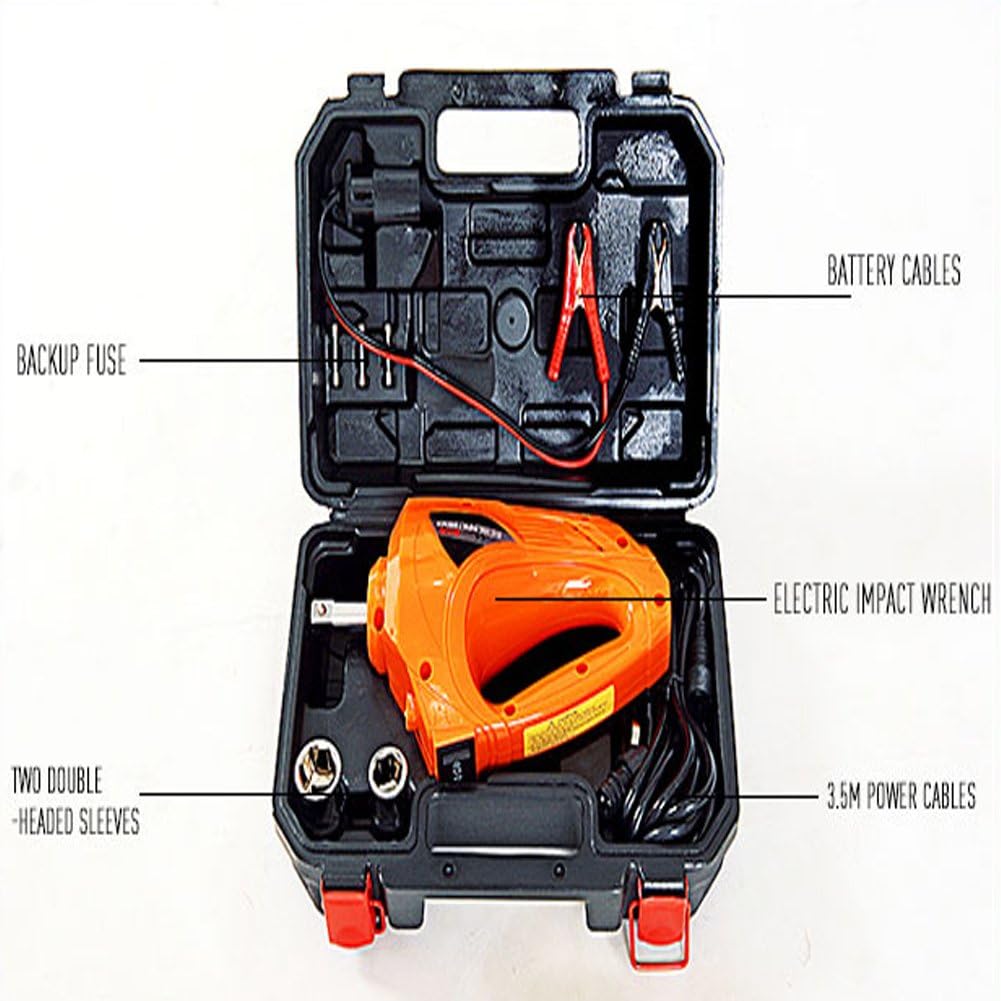 QPKING Electric Impact Wrench 1/2 Inch, 480N.M 12 Volt Car Repair Tool Impact Driver Electric Impact Wrench Gun Kit Auto Tire & Wheel Repair Tools