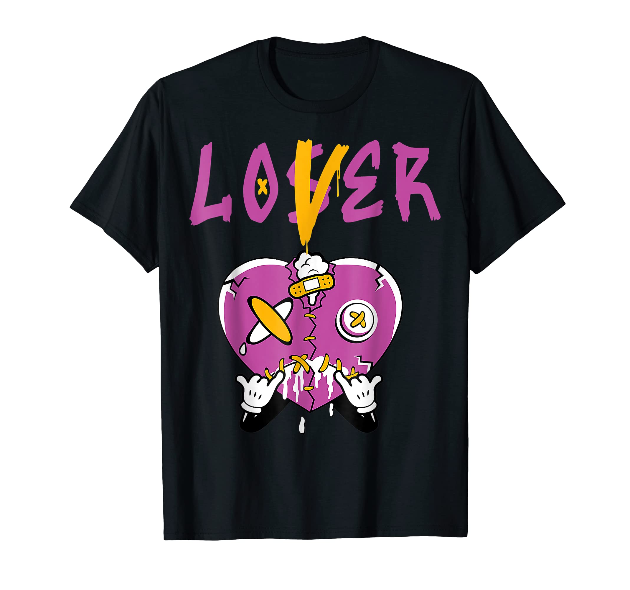 Retro 1 Brotherhood Loser Lover Heart DrippingShoes T-Shirt