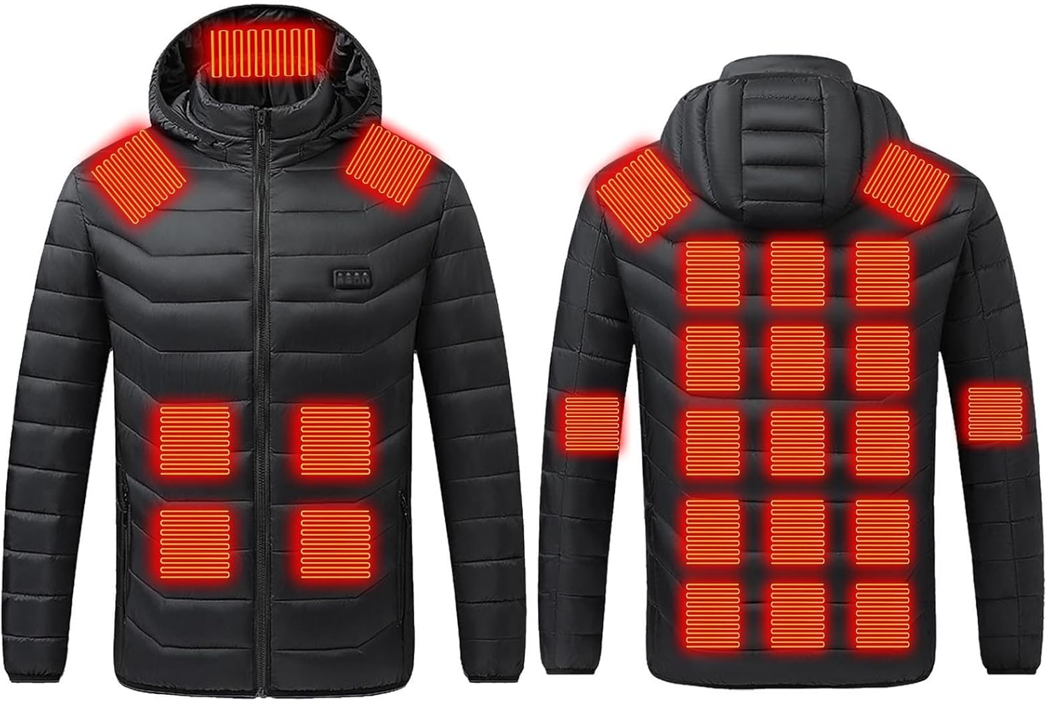 Heated Jacket for Men Women 21 Heating Zones Hooded Heated Jacket Unisex Softshell Jacket Warm Thermals Winter Coat