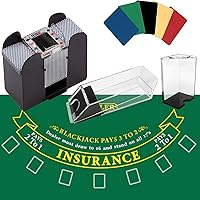 Vista 1 de Juego combinado de Blackjack con fieltro de diseño de blackjack, barajador automático de cartas de 6 barajas, bandeja para zapatos de distribuidor