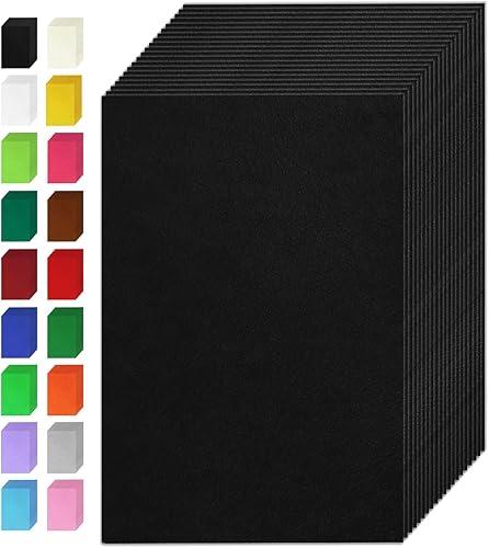 Miniatura 8 de Hojas de tela de fieltro verde esmeralda, 20 piezas de 7 x 11 pulgadas, 0.039 in de grosor de colores surtidos para manualidades de costura de