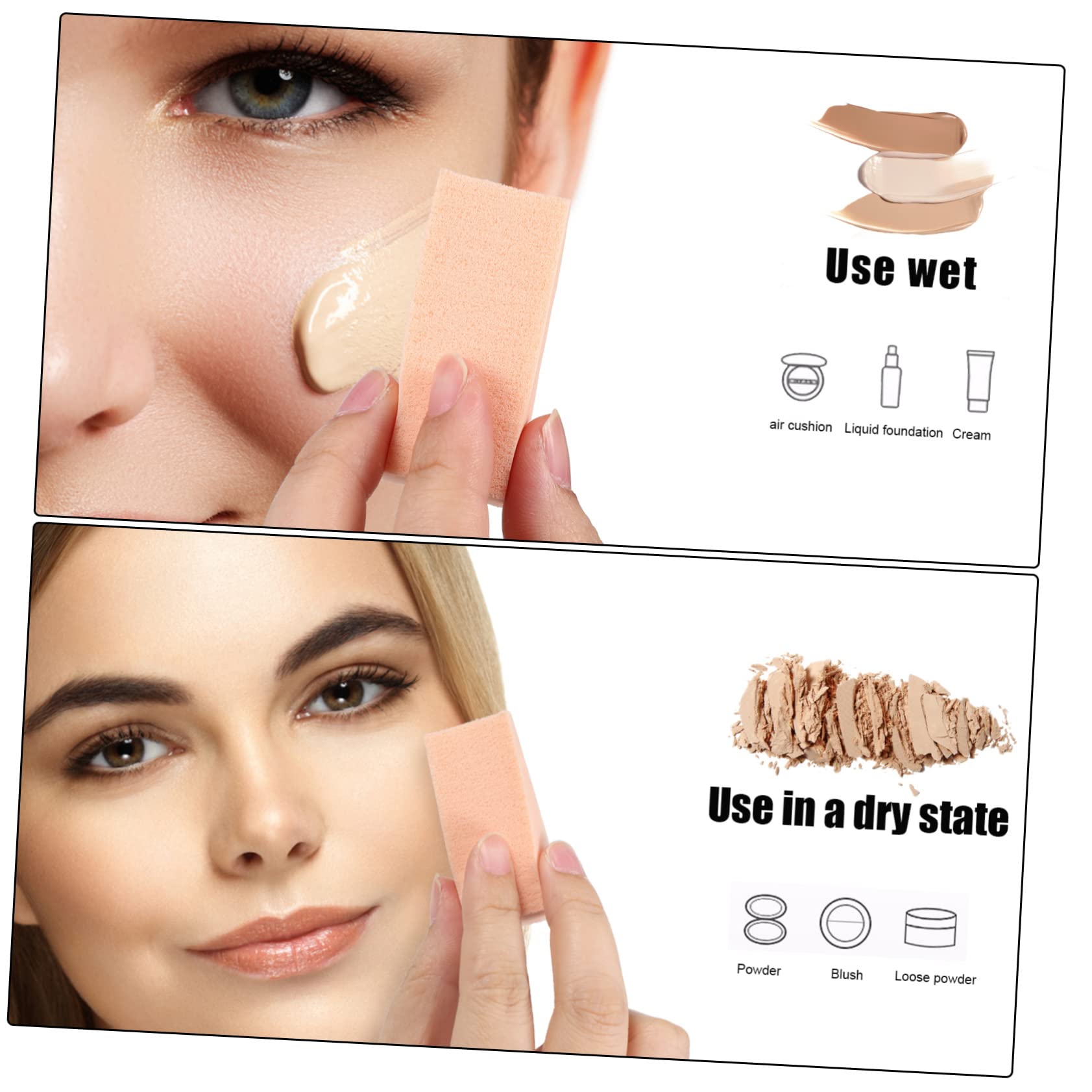 POPETPOP 288piezas Esponjas De Maquillaje Forma De Herramientas De Aplicación De Base Líquida y Polvo Para Maquillaje Detallado y Acabado Conjunto De Esponjas Color Piel