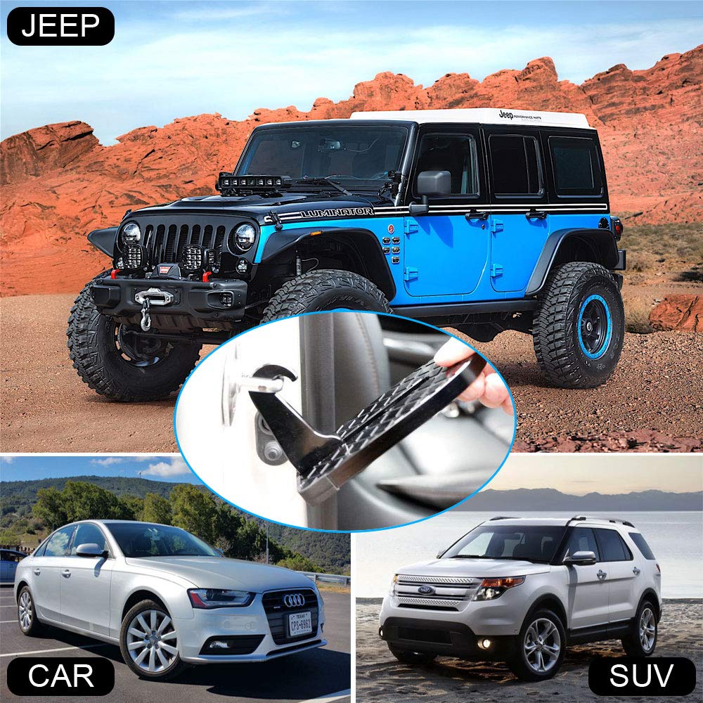 Marchepied De Porte Voiture Pliable Avec Marteau De Sécurité - Accès Toit Facile Pour SUV Jeep - Charge Max 180kg
