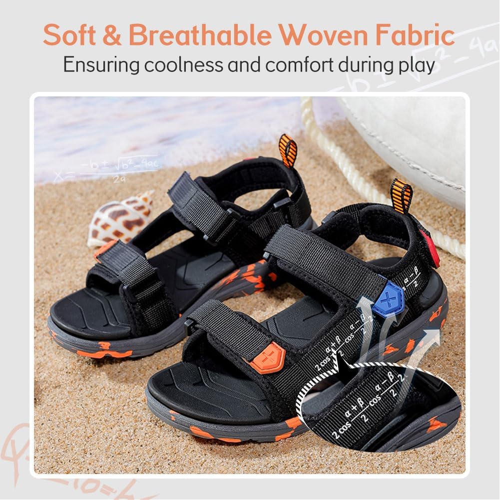 Boys Girls Sandals for Kids Open Toe Summer Outdoor Athletic Sandals with Adjustable Straps