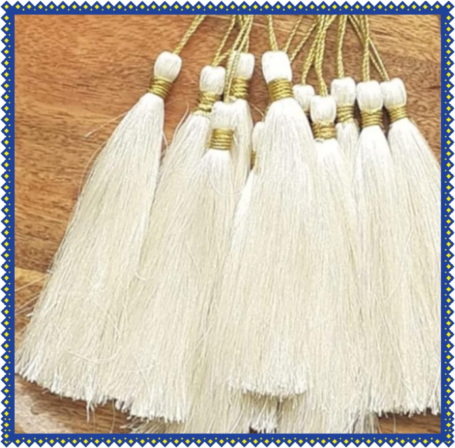 Healthy Life Tassels for Sarees, kuchulu for Sarees Silk Thread Tassel Charms for Craft Good for You to DIY Pendant Pack of 10 pcs,5pair, Book Mark Tassels, Brooch (White 10)