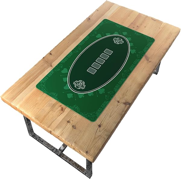 Bullets Playing Cards | Tapis de Poker Vert Casino Design 100x60cm | Surface Lisse Antidérapante, Qualité Casino, Lavable & Hydrofuge - 3