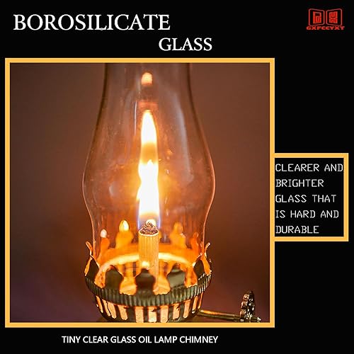 Miniatura 3 de Lámpara de aceite diminuta para chimenea, base de 1 1/4 pulgadas por 4 1/2 pulgadas de altura, lámpara de queroseno, lámpara de aceite, reemplazo de