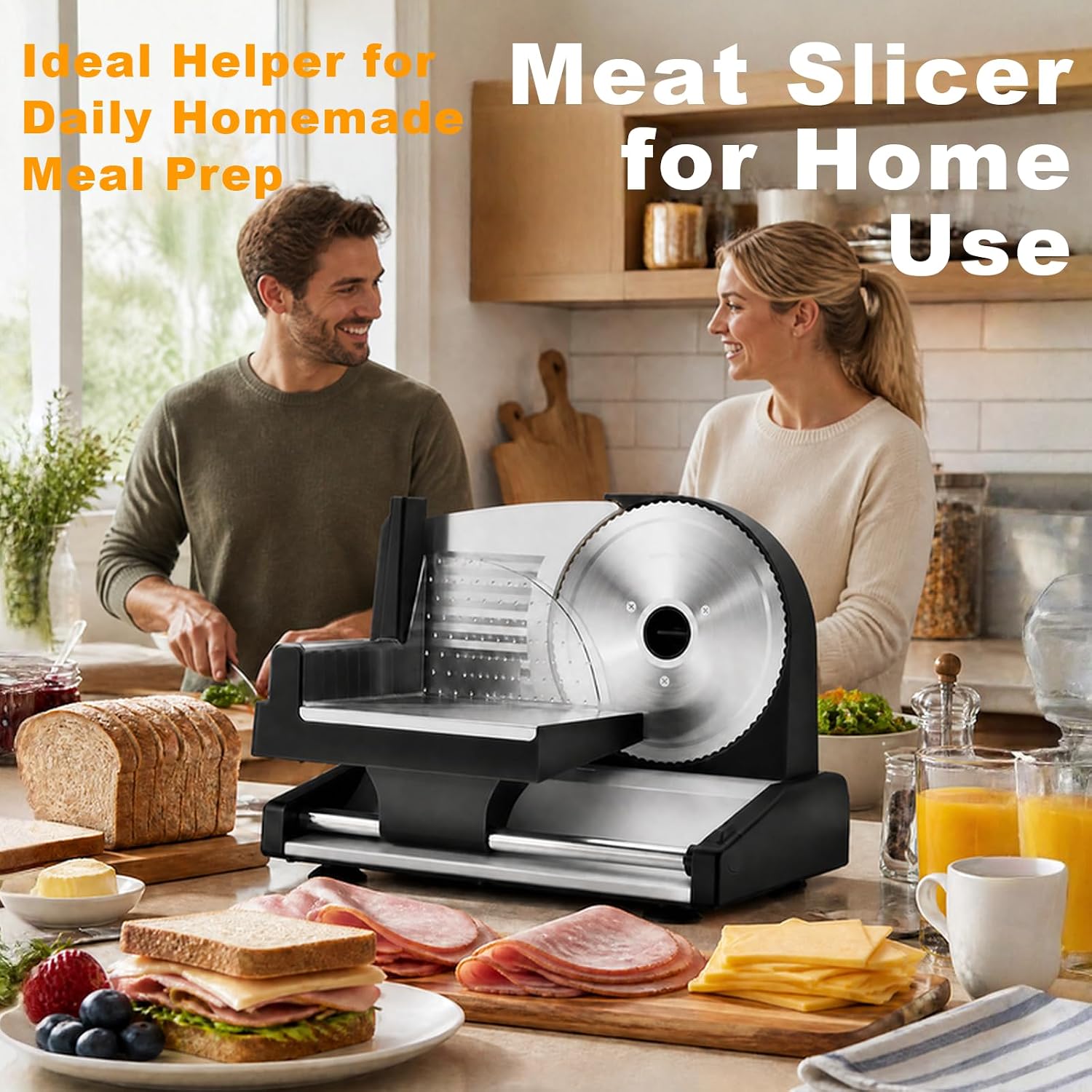 Electric meat slicer machine for home, Deli, Jerky,Bread,Food Cutter