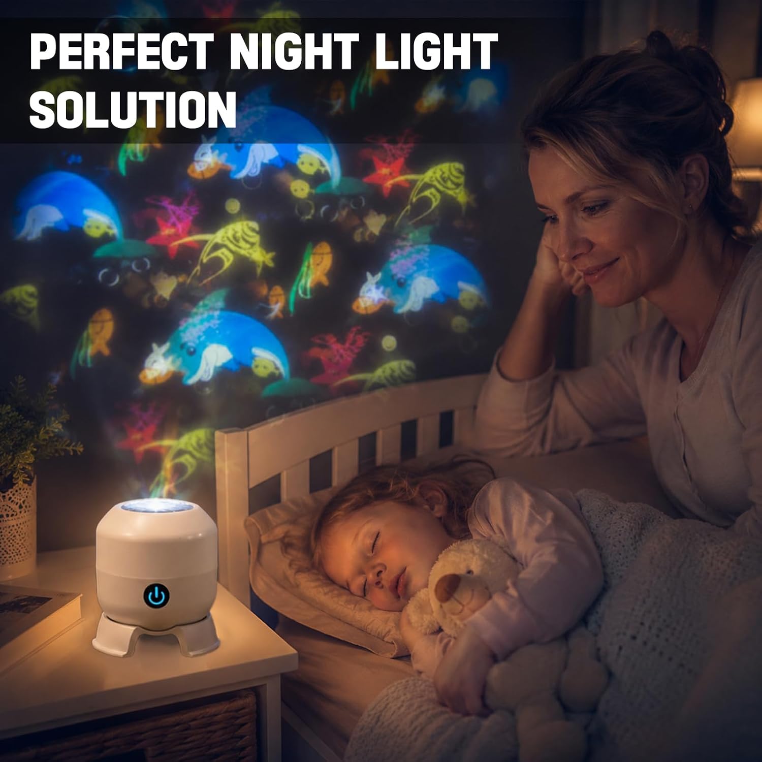Dynamic Rotating LED Projector Light, 360° Rotating Ocean Wave Night Projection Night Light, Rechargeable Ocean Wave Projector, Multi-Angle Projection Base for Bedroom, Home Theater (Ocean) image 3