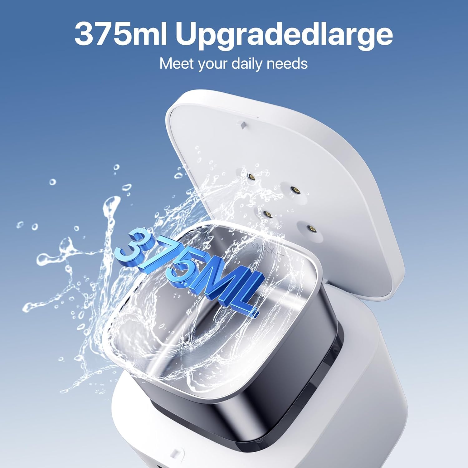 Ultrasonic Retainer Cleaner,375 ML Ultrasonic Cleaner,48kHz Retainer Cleaner Machine with 3 Modes Digital Timer for Denture Cleaner, Aligner,Braces,Toothbrush Heads,Jewelry White - Image 6