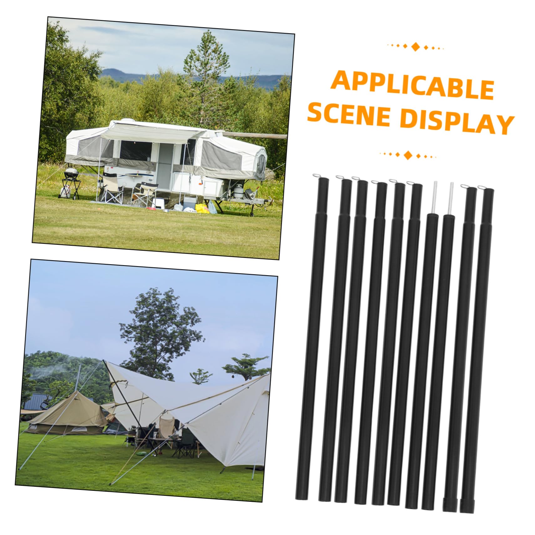 GANAZONO 1 Ensemble Poteaux de Support de Tente Réglables Kit de Remplacement pour Bâches et Auvents Accessoires de Camping avec de Rangement Sections