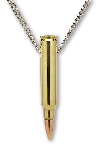Remington 223 Bullet Necklace Hand Polished Brass and Copper Finish