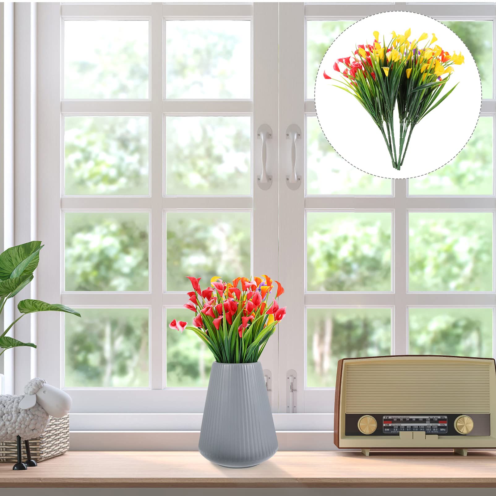 Vaso in Ceramica per Fiori 2 Pezzi, Stile Costiero | Finitura Opaca, per Casa e Balcone, Oggetto Decorativo da Tavolo, Presenza Artistica Raffinata