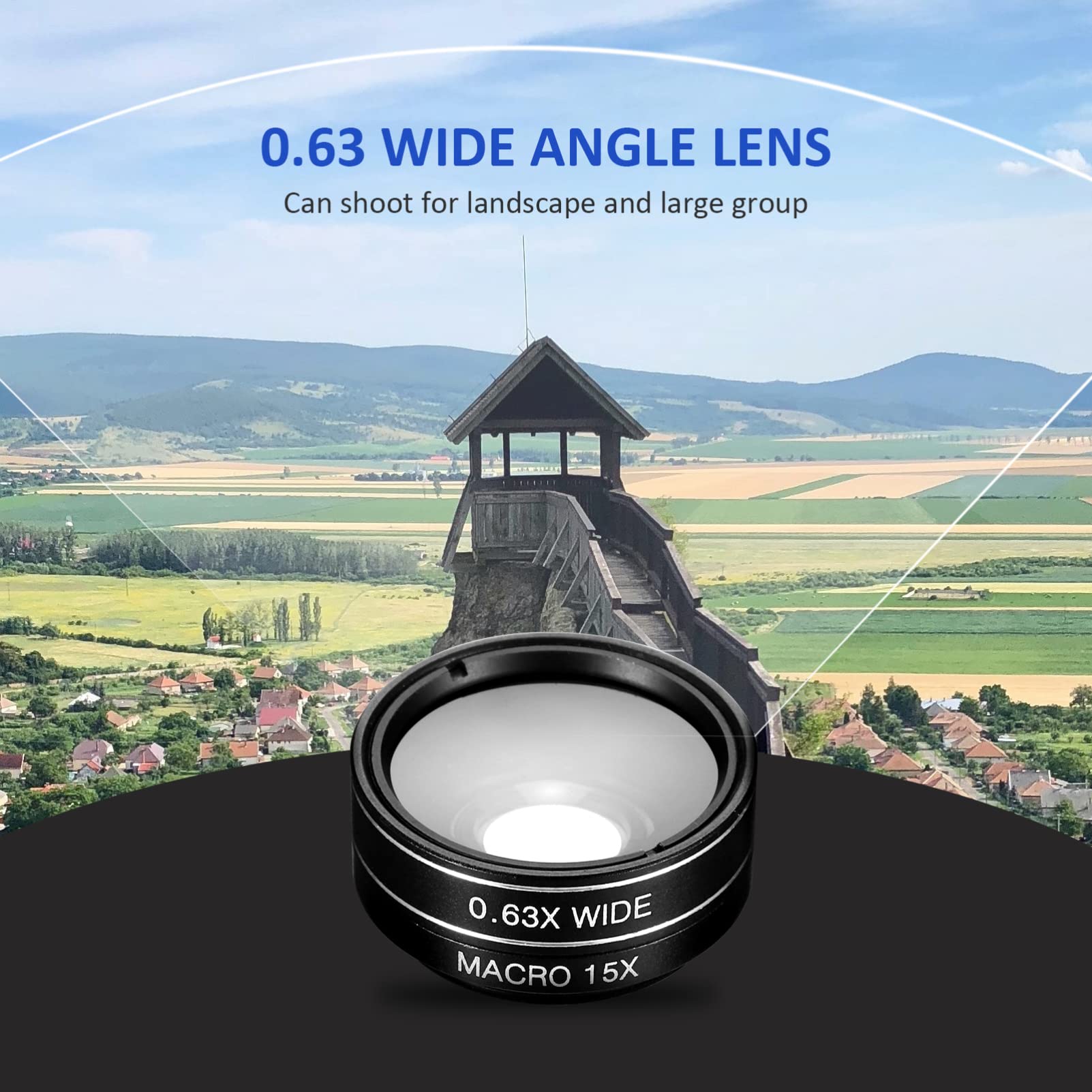Hemobllo Obiettivo Grandangolare Per Telefono Kit Obiettivi Macro Fisheye e Altri Tipi Compatto e Durevole Per Scatti Fotografici Di Persone Paesaggi e Architettura