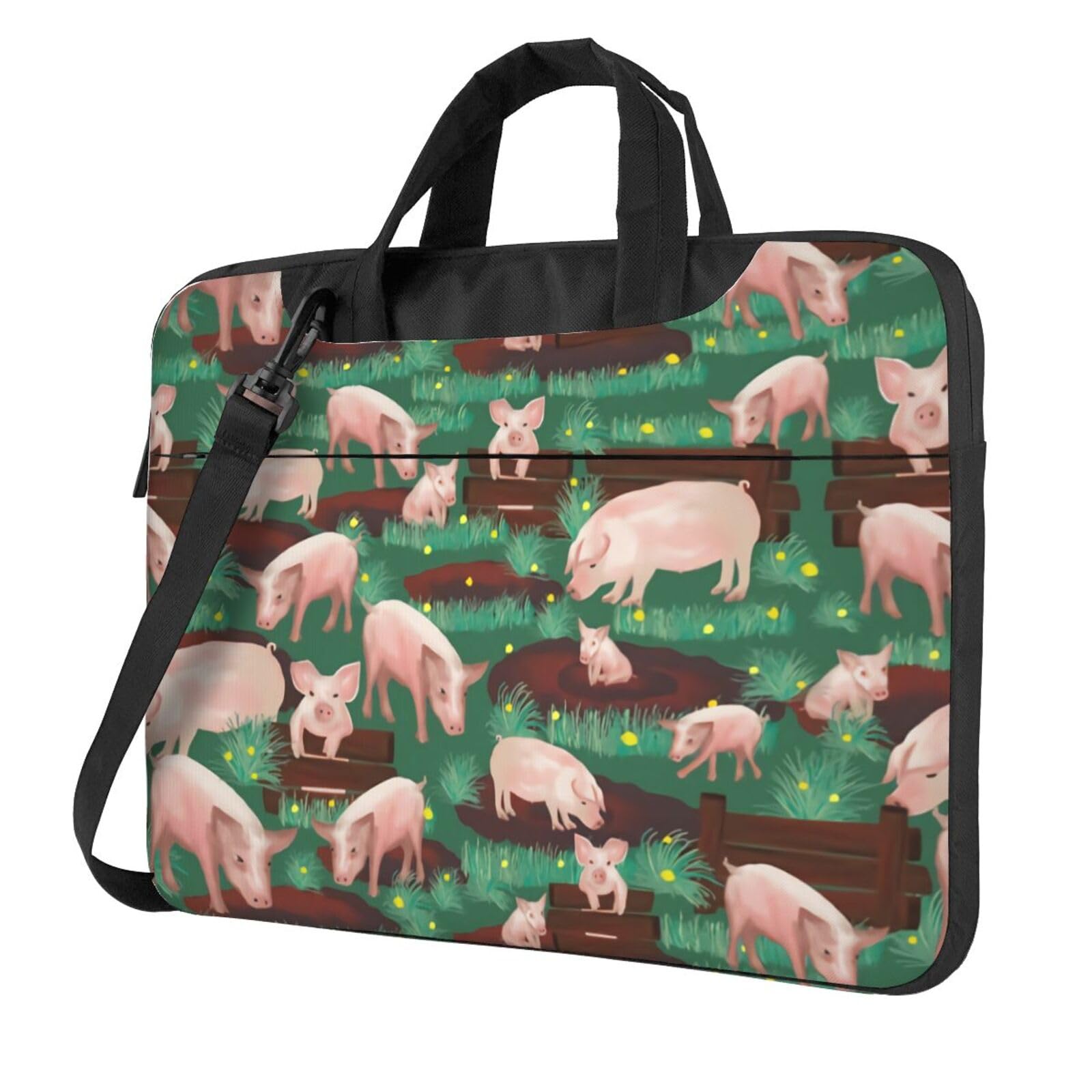 Sacoche pour ordinateur portable VACSAX porte-documents imprimé ferme et cochons - 8