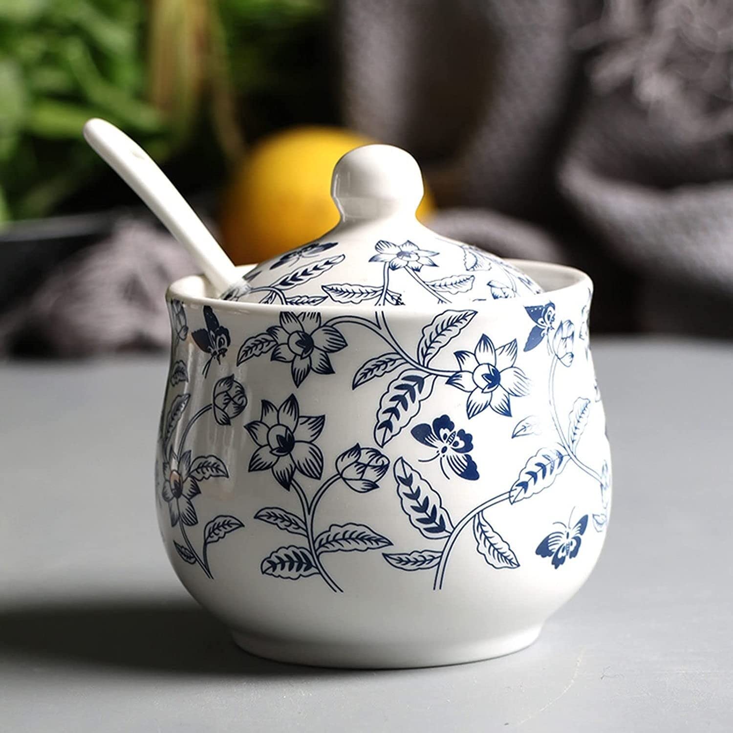 Veil,Bride costume,Bridal veil,Bridal veils, Sugar Bowl with Lid and Spoon, Sugar Salt Pot Seasoning Canister, Sugar Storage Jar, Sugar Pot, Sugar Container Spice Jar-White 2-200ml ( Color : White 4 ,